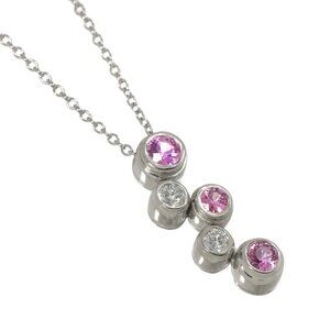 TIFFANY Co. Bubble PinkSapphire Diamond Necklace Platinum 90288389